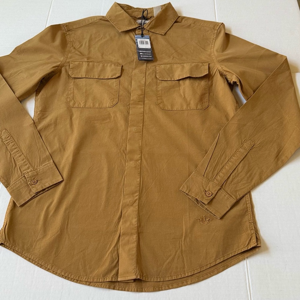 Dockers Men's Casual Button Down Shirt - Brown